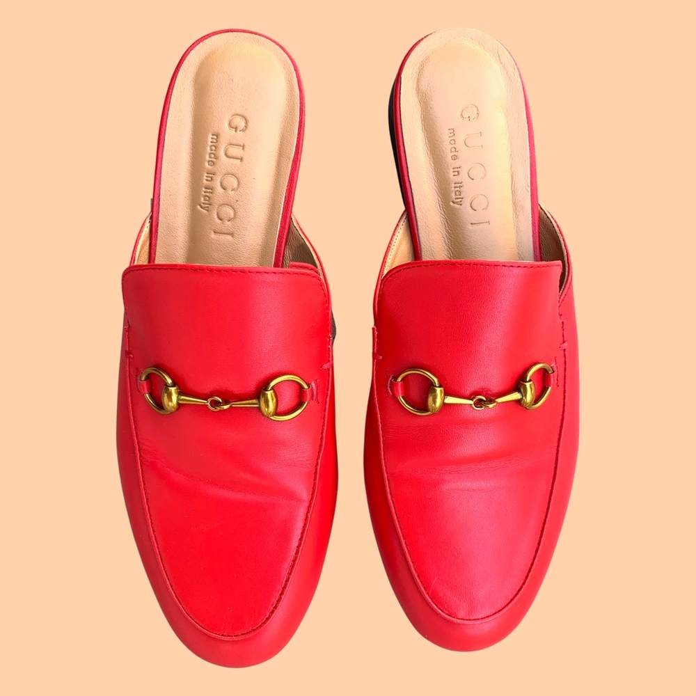 Gucci horsebit accent leather mules